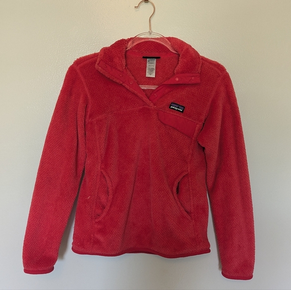Patagonia Re-Tool Snap-T Pullover French Red Fleece Jacket XS - Picture 1 of 10